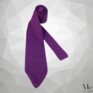 TOM FORD Purple Solid Silk Knit Tie Made In Italy 57"-3.25" EX COND